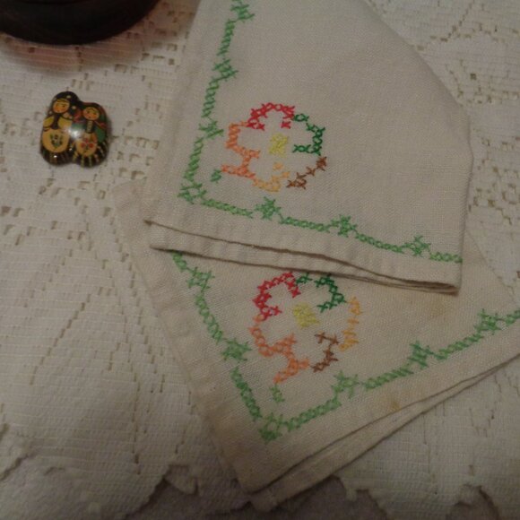 JAPAN NATURE PLATE FAUX TORTISE SHELL VANITY NAPKINS SLAVIC PIN LACE RUN LOT - Picture 13 of 16